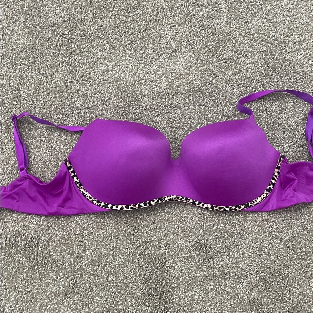 Victoria's Secret Purple Bra with Animal Print Accent